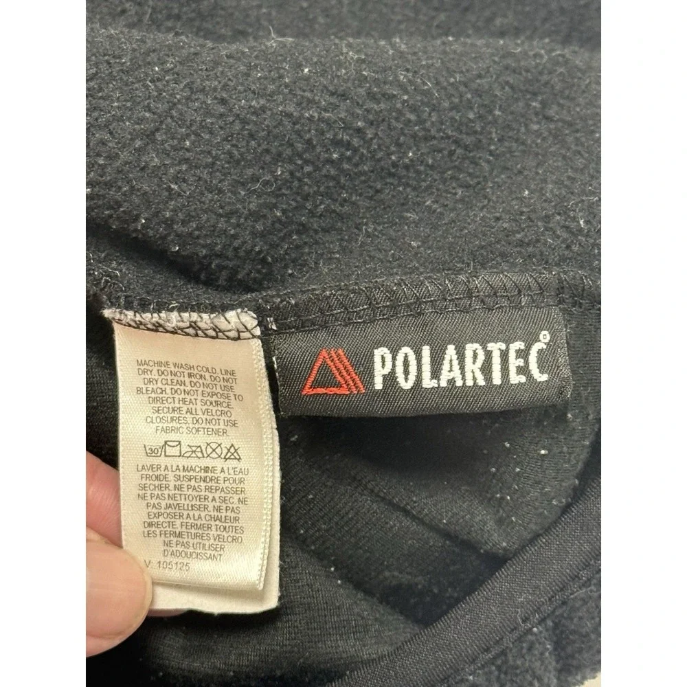 Vtg The North Face TNF Polartec Fleece Vest Full Zip Black‎ Mens L  Made in USA